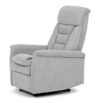 Polohovací křeslo s elektrickým ovládáním, potah stříbrná látka
