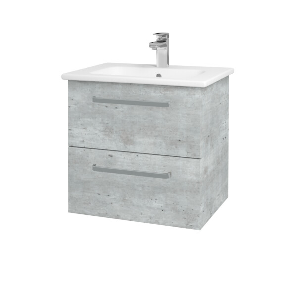 Dřevojas - Umyvadlová skříňka GIO SZZ2 60 - D01 Beton / Úchytka T01 / D01 Beton 82935A