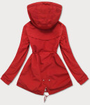 Oboustranná červená-moro dámská bunda parka kapucí (XW665X) odcienie czerwieni