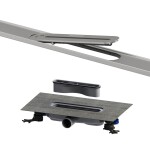 SET Sprchový žlab Kaldewei Flowline Zero 90 cm nerez nerezová ocel a odtoková souprava FlowDrain Flat 940000010930+687744810000 KALDEWEISET24