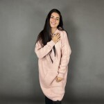 HOSH Pletené šaty EVELYN s kapucí Barva: Šedá