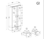 Šatní skříň Gumi G1 Barva korpusu: Bílá/Šedá