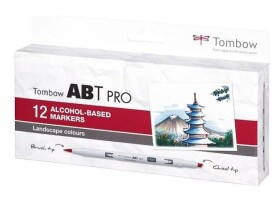 Tombow Oboustranný lihový fix ABT PRO - Landscape colors 12 ks