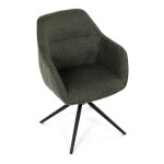 Židle jídelní a konferenční, zelená látka, černé kovové nohy, otočný mechanismus
