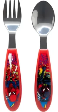 STOR Dětský příbor 2ks Spiderman / Nerezová ocel / Bez BPA (83518)