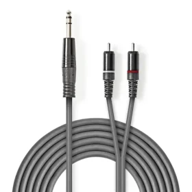 Nedis Stereo Audio kabel jack 6.35 mm (M) - 2x RCA (M) 1.50 m tmavě šedá (COTH23300GY15)