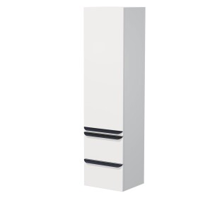 Koupelnová skříňka vysoká Naturel Pavia 40x155x35 cm levá bílá mat černá úchytka PAVIA3V40DVLCE PAVIA3V40DVLCE