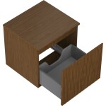 MEXEN/S - Rivel koupelnová skříňka pod umyvadlo 50 cm s deskou, 1 šuplík, reliéf , ořech 91A20-05047-1-BFC86