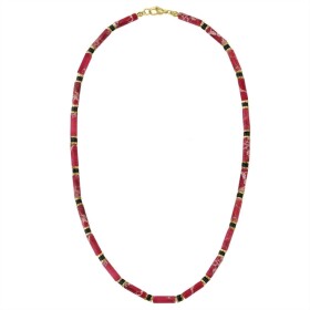 Luxusní pánský náhrdelník Antonio Gold - červený jaspis, Červená 45 cm