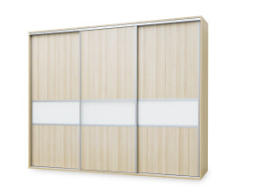 Nábytek Mikulík Skříň FLEXI 3 - 3x dveře dělené sklem LACOBEL ROZMĚR: (š/v/h) 260 x 220 x 65 cm