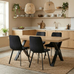 Jídelní židle, černá, sametová látka, DCL-973 BK4