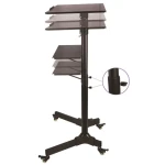 Techly ICA-TB-TPM-1BK černá / Univerzální vozík pro notebook / výška 103-125 cm / náklon 0-40° (ICA-TB-TPM-1BK)