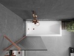 MEXEN/S - Next vanová zástěna FIX 70 x 150, proužky, měď kartáčovaná 895-070-000-00-09-65