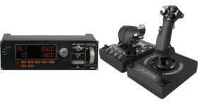 Logitech G Saitek Pro Flight Multi Panel + G X56 HOTAS / Sada herních kontrolerů / Ovládací panel + joystick s plynem