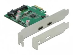 Delock PCI Express x1 / Karta PCI Express / 2x USB Type-C / USB 3.2 Gen 1 / low profile (90493)