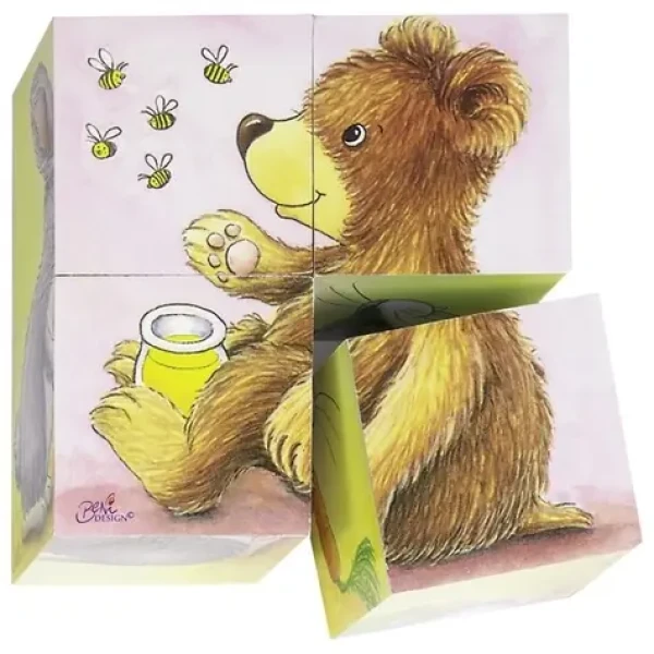 GOKI Dřevěné kostky Mláďátka