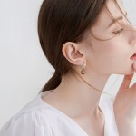 Náušnice s tygřím okem Vesper - stříbrné zapínání, Hnědá