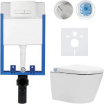 CERANO - Kompletní WC set Profi/Cronus Standard - bílá lesklá - WC tlačítko Slim/Bílá - pro zazdění - 59,3x38,4 CER-121436