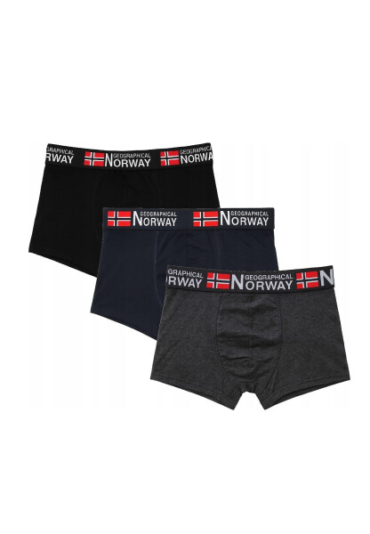 Geographical Norway GN-05 A'3 boxerky černá-šedá-navy XL
