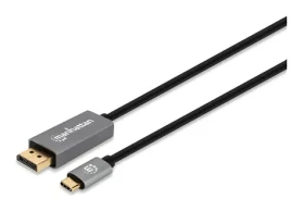 Manhattan / Redukce / USB-C na DisplayPort 1.4 / 3 m / max. 7680 x 4320 px / černá, stříbrná (354851)