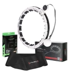 HMS HHM16 Sada masážní hula hoop bílá se závažím, magnety a počítadlem a zeštíhlujícího pásu BR163 PLUS SIZE (5907695558104)
