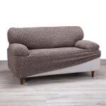 Bielastické potahy VENEZIA hnědá trojkřeslo (š. 170 - 220 cm)