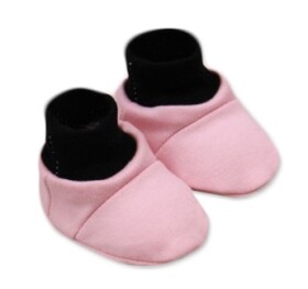 Baby Nellys Botičky/ponožtičky, Little princess bavlna - růžovo/černé, vel. 56-68 (0-6 m)