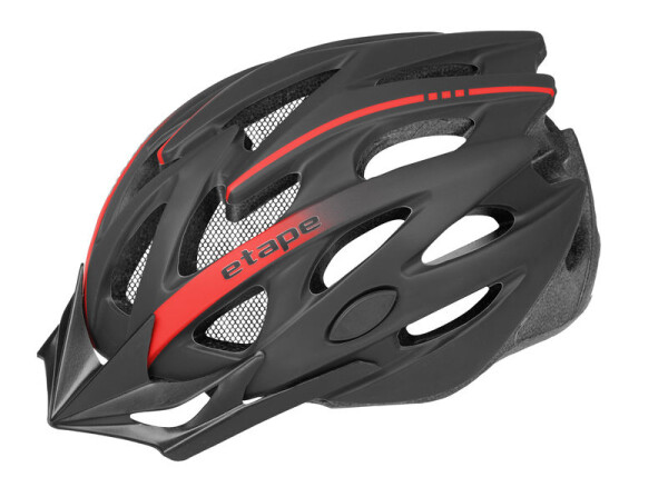 Cyklistická přilba na kolo Etape TWISTER, barva černá/červená mat (velikost S/M pro obvod hlavy 55-58 cm)