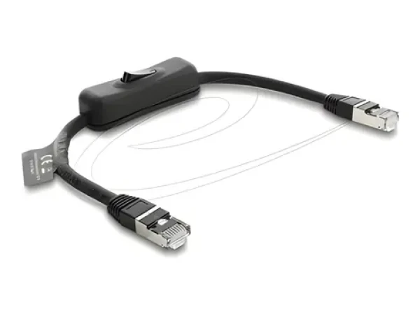 Delock patch kabel RJ45 Cat.6 F/UTP se spínačem černá / Kabel / 0,3 m (81561)