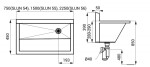 SANELA - Nerezové žlaby Nerezový mycí žlab lékařský, délka 2250 mm, ocel AISI 304 SLUN 56