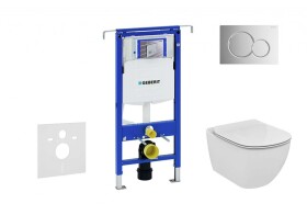 GEBERIT - Duofix Set předstěnové instalace, klozetu a sedátka Ideal Standard Tesi, tlačítka Sigma01, Aquablade, SoftClose, lesklý chrom 111.355.00.5 NU2