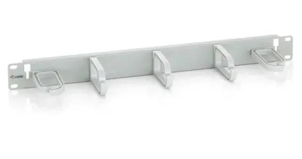 Equip 19" šedá / Vyvazovací panel / 1U / 5x plastová úchytka (327312)
