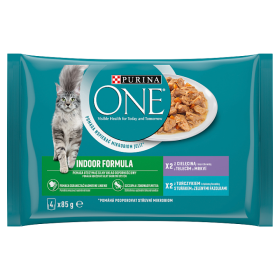 Purina ONE Indoor Formula tuňák telecí 4 x 85 g