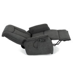 Polohovací křeslo, elektrické kabelové ovládání, šedá, látka, TV-L8963 GREY2