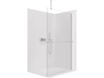 CERANO - Sprchová zástěna Walk-in Onyx Top Round L/P - 10 mm - kulatá vzpěra + polička/držák na ručníky - chrom, transparentní sklo - 130x200 CER-8050BD785924