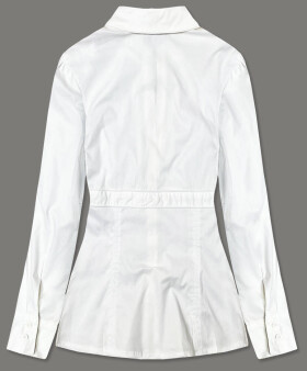 Bílá dámská košile se slzičkou pro zapínání ve výstřihu (8020) biały