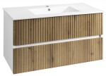 AQUALINE - PANEDA STRIP umyvadlová skříňka 99,5x55x45,2cm, dub emporio PN310