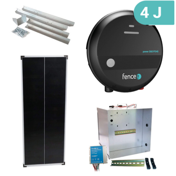 Premium sada solární ohradník - Kompletní přenosná schránka + 4J zdroj, panel 100 W