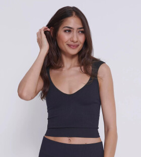 Dámské tílko EVER Infused Aloe Crop Top - BLACK -černé 0004 - SLOGGI BLACK S
