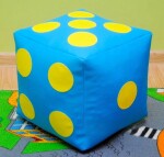 FRONTI Dětský taburet KOSTKA 35 cm - světlemodrá + žlutá