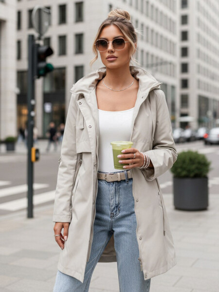 Dámská přechodná bunda parka béžová FashionStreet TY5557 L