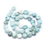 Přírodní larimar - placička - 10 x 5 mm - 1 ks