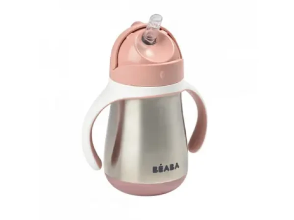Beaba Hrnek termoizolační s brčkem nerez 250ml růžová (913482BB)