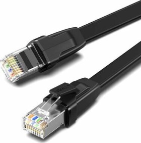 Ugreen NW134 Plochý síťový s kovovými zástrčkami, Ethernet RJ45, Cat.8, U/FTP, 3m, černý