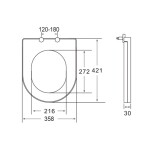 Erga Erga, WC sedátko z duroplastu, série Lily, Siena, Tina, černá matná, ERG-V03-ND-SEATSH042-BK