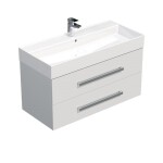 Koupelnová skříňka s umyvadlem SAT Cube Way 100x53x46 cm bílá lesk CUBE461002BISAT CUBE461002BISAT