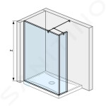 Pure Skleněná stěna boční, 1300x200x2000 mm, s úpravou Jika Perla Glass H2674270026681