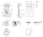 GEBERIT - Duofix Set předstěnové instalace, klozet Alpha se sedátkem, tlačítko Sigma30, chrom SANI11CD1106