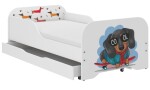 DumDekorace Kompletní dětská postel 140 x 70 cm s matrací a roštem - SKATE DOG