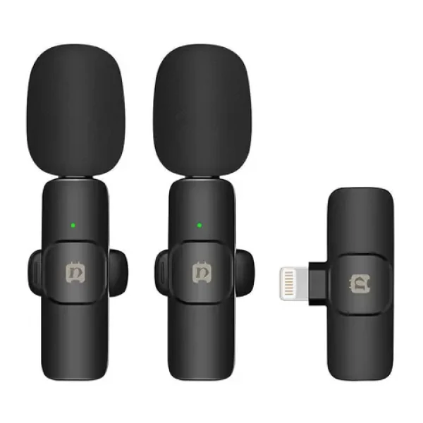 Puluz PU3150B černá / Klopový mikrofon / bezdrátový / Lightning / redukce hluku / dosah 20 m (PU3150B)